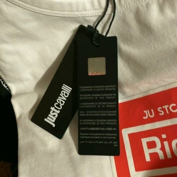 Just Cavalli Riders print short sleeve T shirt white L - Picture 6 of 8